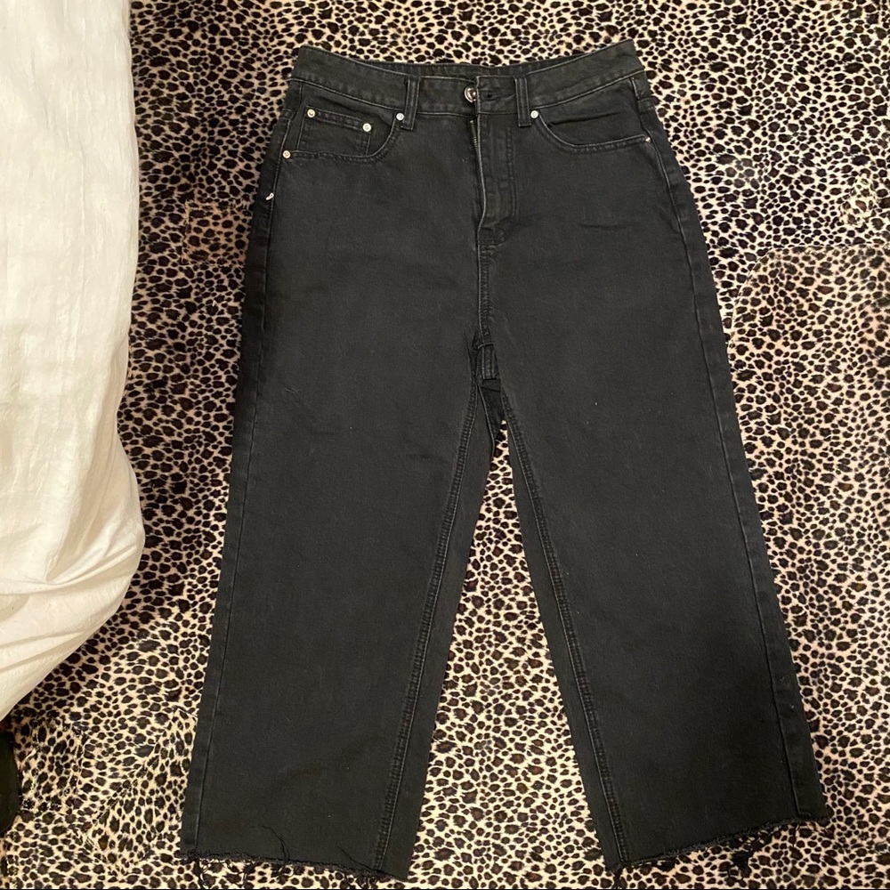 Wide leg black jeans
